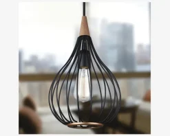 New Daells Bolighus Pendel Drops Sort Træ Ø.23 cm