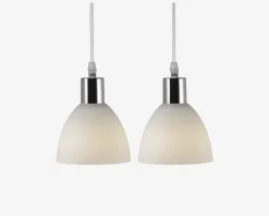 Discount Daells Bolighus Pendelsæt Ray Krom Ø.12 cm Krom, Hvid