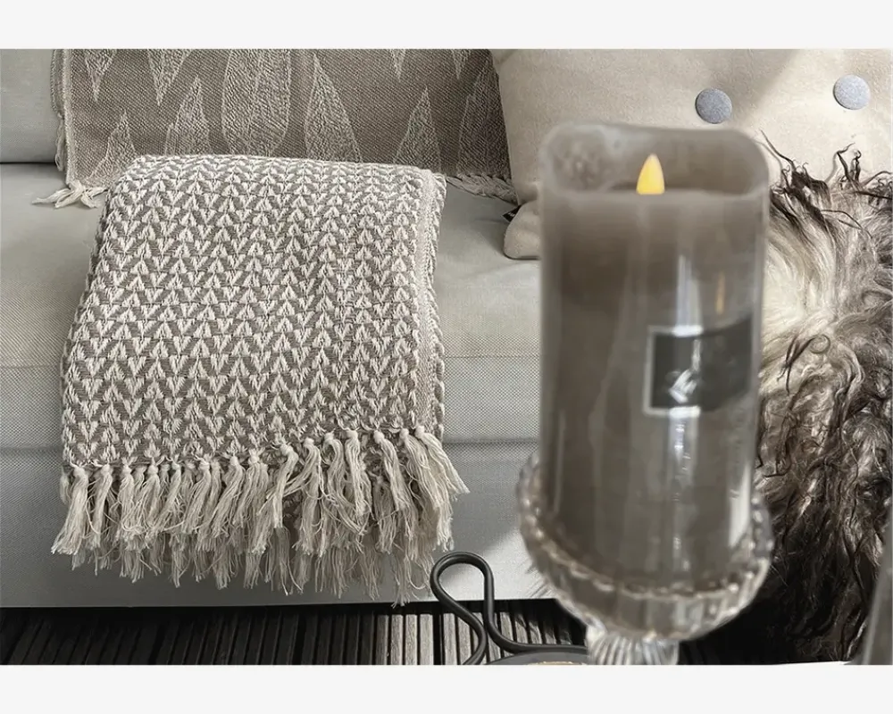 Online Daells Bolighus Plaid Med Mønster Sand 160x125