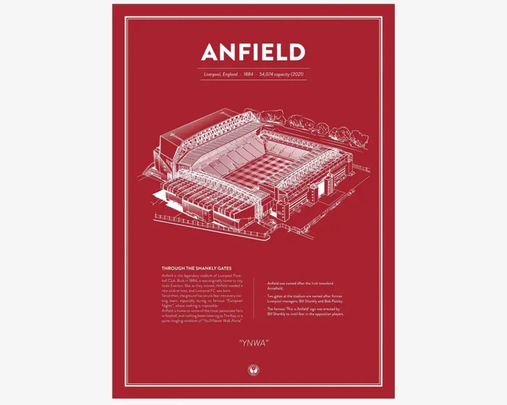 Clearance Daells Bolighus Plakat Anfield Liverpool 50x70 cm