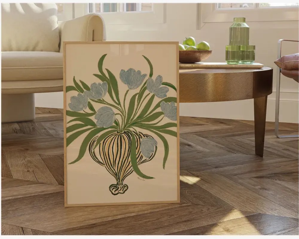 New Daells Bolighus Plakat Blue Tulips