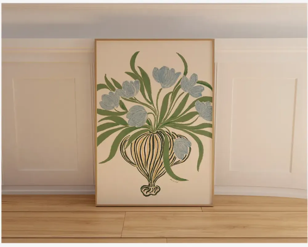 New Daells Bolighus Plakat Blue Tulips