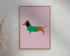 Clearance Daells Bolighus Plakat Dachshund A5