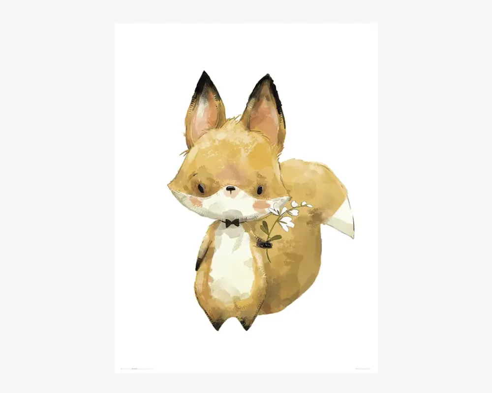 Clearance Daells Bolighus Plakat Ræv m. Blomst