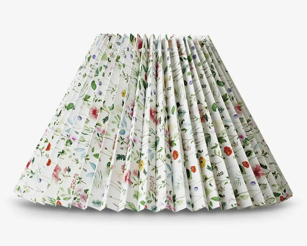 Hot Daells Bolighus Plisséskærm Blomster 21 cm Grøn