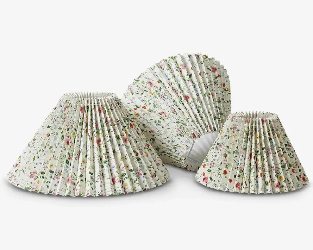 Hot Daells Bolighus Plisséskærm Blomster 21 cm Grøn