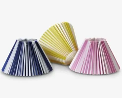 Sale Daells Bolighus Plisséskærm Stribet Gul/Hvid 21 cm Gul, Hvid