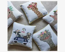 Clearance Daells Bolighus Pude broderi bomuld giraf 45x45 cm