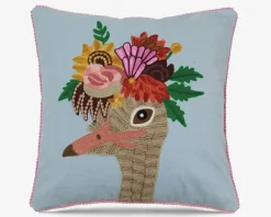 Discount Daells Bolighus Pude broderi bomuld struds pink 45x45 cm