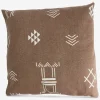 Outlet Daells Bolighus Pude broderi brun 55x55 cm