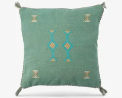 New Daells Bolighus Pude broderi/kvast grøn 45x45 cm