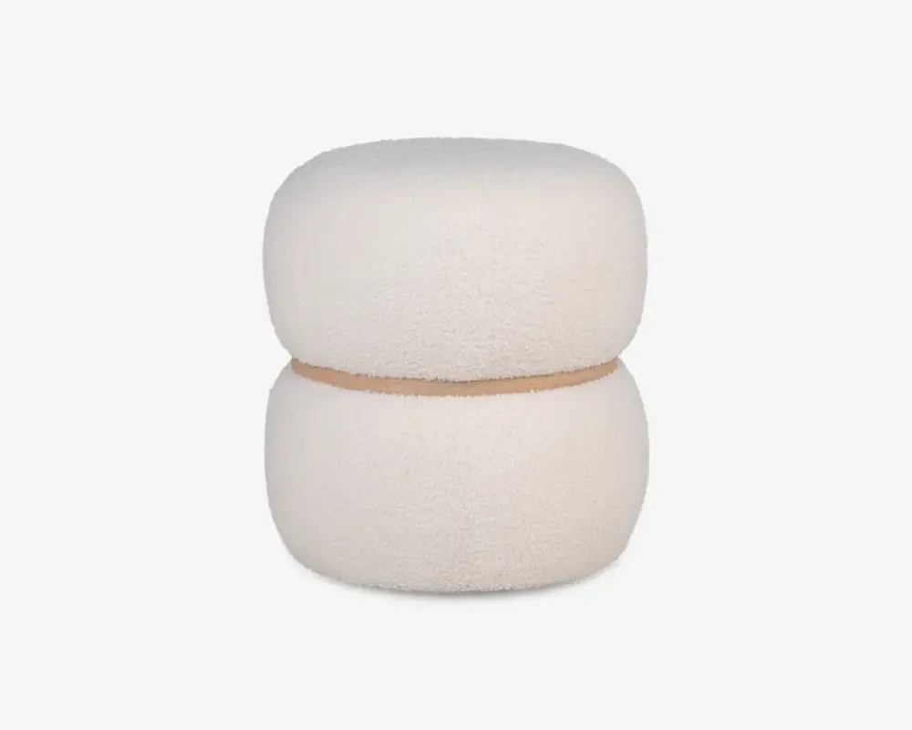 Online Daells Bolighus PUF HVID BOUCLE Ø-38CM. H-41CM