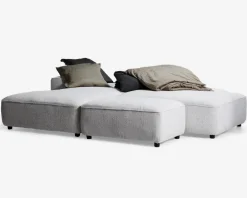 Sale Daells Bolighus Puf i lys beige møbelstof