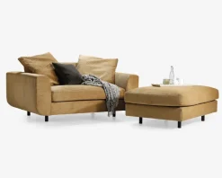 Best Daells Bolighus Puf Motive gul fløjl