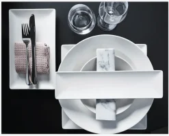 Outlet Daells Bolighus Quadro Tallerken Rektangulær 25x15 cm Hvid