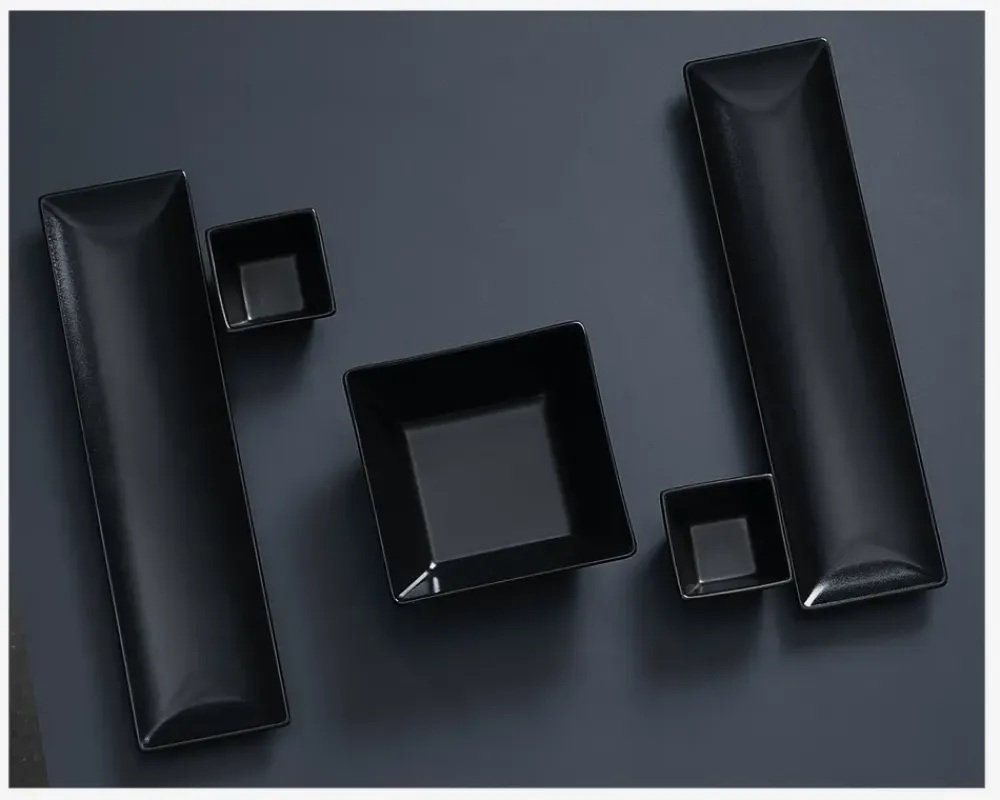 Best Daells Bolighus Quadro Tallerken Rektangulær 30x8 cm Sort