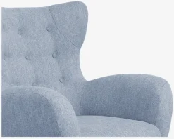 Best Daells Bolighus Øreklapstol Inkl. Fodskammel Blå