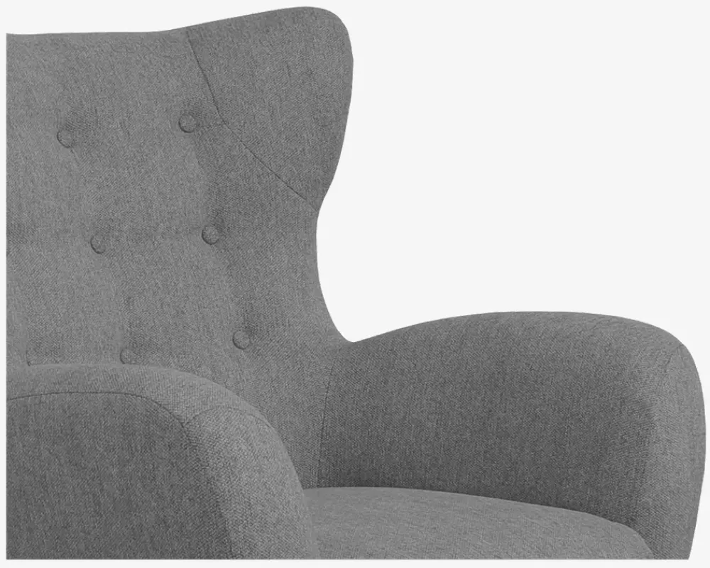 Discount Daells Bolighus Øreklapstol Inkl. Fodskammel Grå