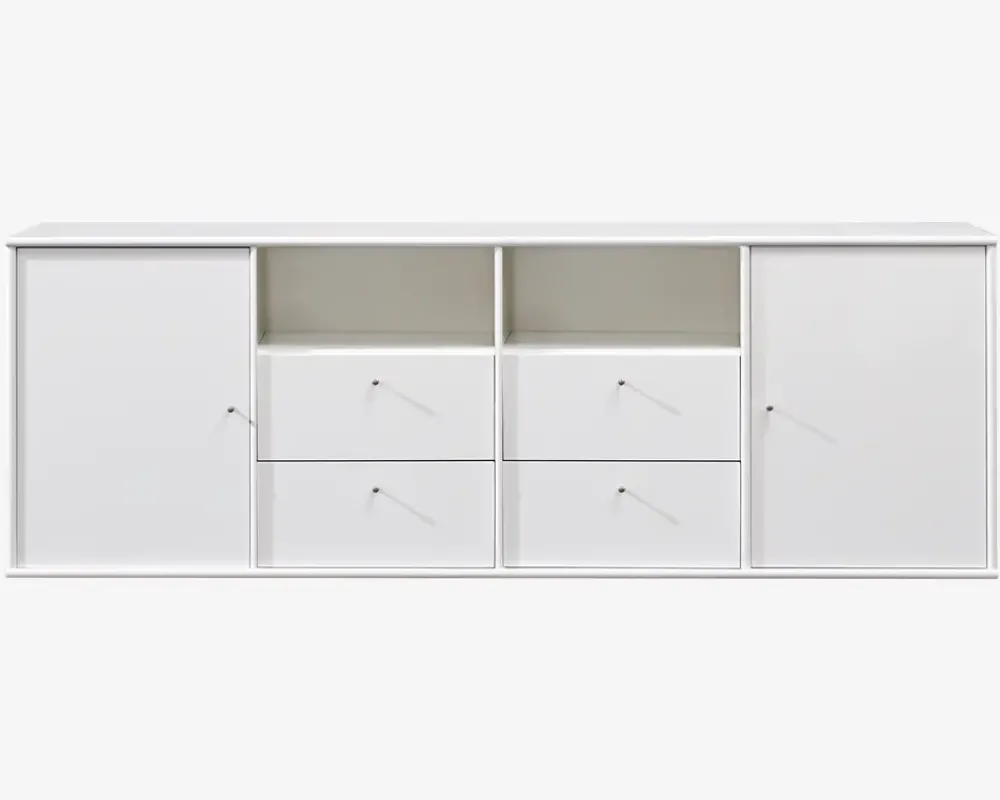 Hot Daells Bolighus Reol Mistral 4 Sekt. m/2 Døre og 4 Skuffer Hvid