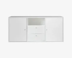 Online Daells Bolighus Reol Mistral 3 Sekt. m/2 Døre og 2 Skuffer Hvid