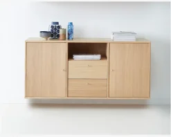 Sale Daells Bolighus Reol Mistral 3 sekt. m/2 døre og 2 Skuffer Eg