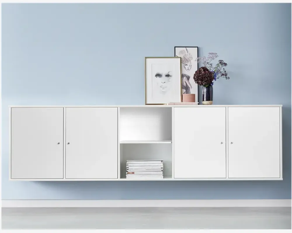 Outlet Daells Bolighus Reol Mistral 5 Sekt. m/4 Døre Hvid