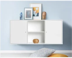 New Daells Bolighus Reol Mistral 3 Sekt. m/2 Døre Hvid