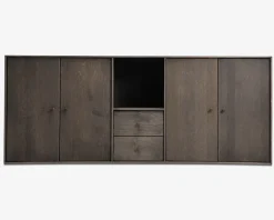 Daells Bolighus Reolopstilling med døre og skuffer Røget Eg