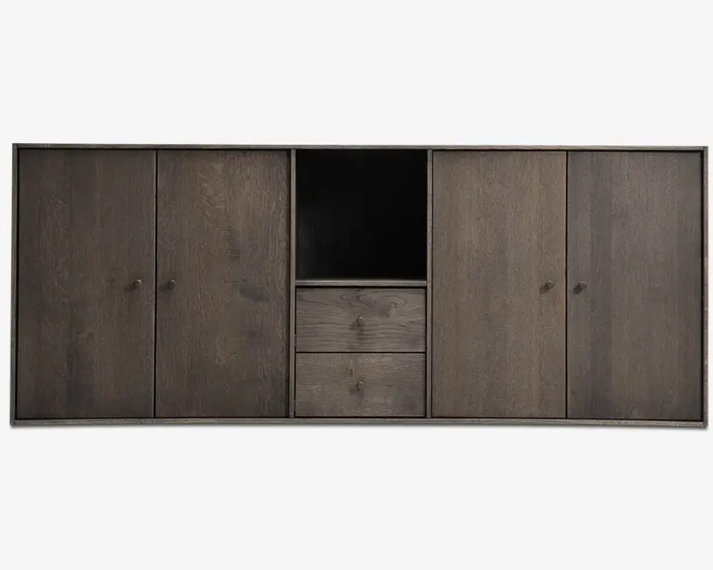 Daells Bolighus Reolopstilling med døre og skuffer Røget Eg