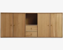 Best Daells Bolighus Reolopstilling med døre og skuffer oileret Eg