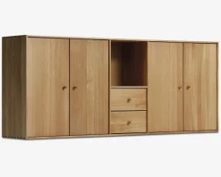 Best Daells Bolighus Reolopstilling med døre og skuffer oileret Eg