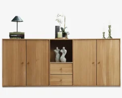 Best Daells Bolighus Reolopstilling med døre og skuffer oileret Eg