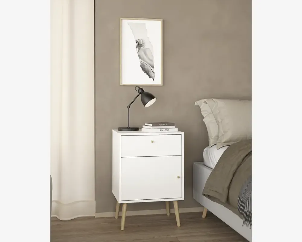 Outlet Daells Bolighus Sengebord Bodo i hvid