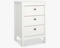 Best Daells Bolighus Sengebord Madrid hvid med 3 skuffer