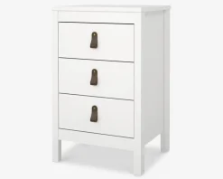 Best Daells Bolighus Sengebord Madrid hvid med 3 skuffer