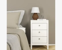 Best Daells Bolighus Sengebord Madrid hvid med 3 skuffer