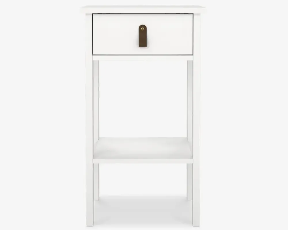 Online Daells Bolighus Sengebord Madrid hvid med 1 skuffe