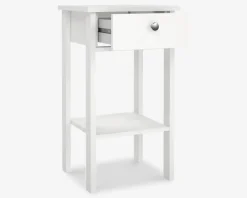 Online Daells Bolighus Sengebord Madrid hvid med 1 skuffe