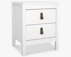 Discount Daells Bolighus Sengebord Madrid hvid med 2 skuffer