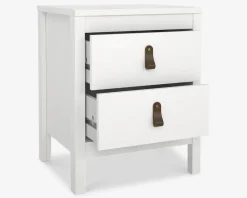 Discount Daells Bolighus Sengebord Madrid hvid med 2 skuffer