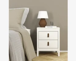 Discount Daells Bolighus Sengebord Madrid hvid med 2 skuffer