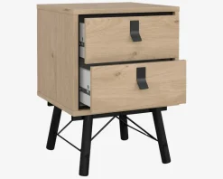 Online Daells Bolighus Sengebord Ry m. 2 skuffer Eg