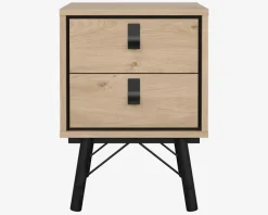 Online Daells Bolighus Sengebord Ry m. 2 skuffer Eg