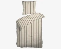 Discount Daells Bolighus Sengesæt Kelly Stribet Natur 140x200 cm Beige, Brun