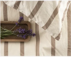 Discount Daells Bolighus Sengesæt Kelly Stribet Natur 140x200 cm Beige, Brun