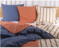 Discount Daells Bolighus Sengesæt Kelly Stribet Natur 140x200 cm Beige, Brun