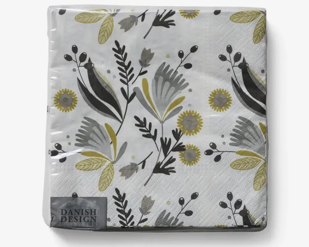 Best Daells Bolighus Servietter brun blomster 33x33 cm