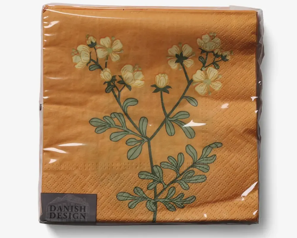 Discount Daells Bolighus Servietter gul blomster 33x33 cm