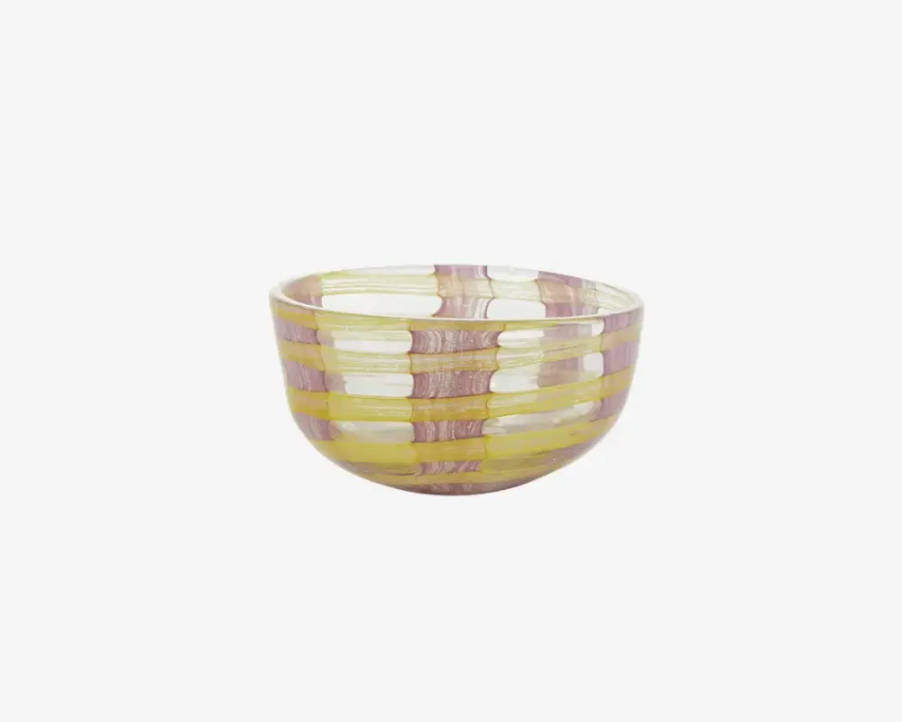 Discount Daells Bolighus Skål Mønster Gul/Pink Ø.12 cm Gul, Lyserød