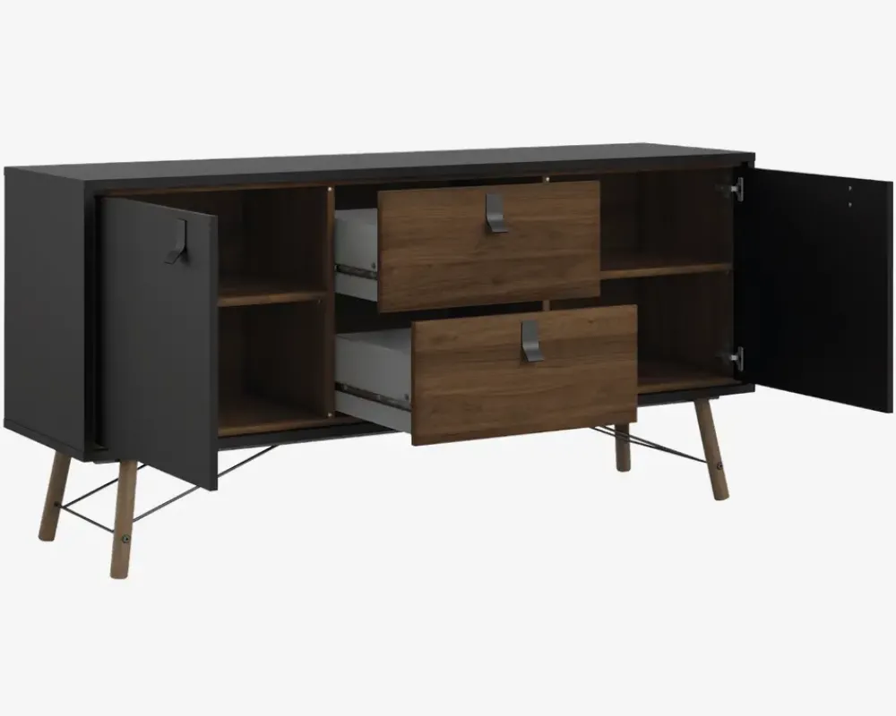 Daells Bolighus Skænk Ry B. 150 cm sort/valnød